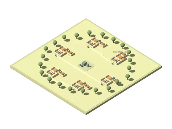 Let it grow. A scene rendered by the Courtyard Block game.